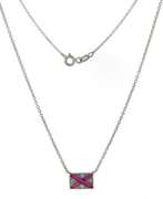 Vintage Diamond & Synthetic Ruby Nautical Flag Letter V