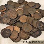 150 Assorted British Copper Pennies