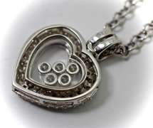 Diamond-Laden 18K Floating Diamonds Heart Pendant