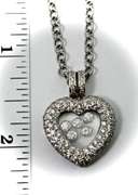 Diamond-Laden 18K Floating Diamonds Heart Pendant