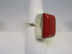 silver tone color stone ring