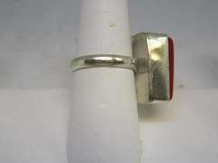 silver tone color stone ring
