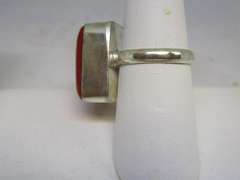 silver tone color stone ring