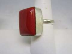 silver tone color stone ring