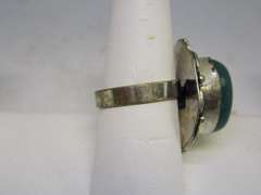 silver tone color stone ring