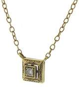 Fabulous .07ct Vintage Etched Square Diamond Necklace