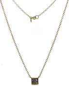 Fabulous .07ct Vintage Etched Square Diamond Necklace