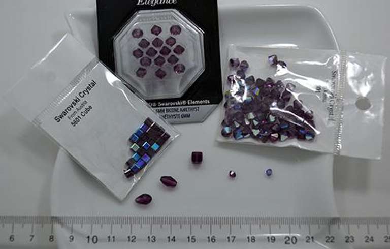 Lot of 183 Ct Amethyst Swarovski Crystal Beads