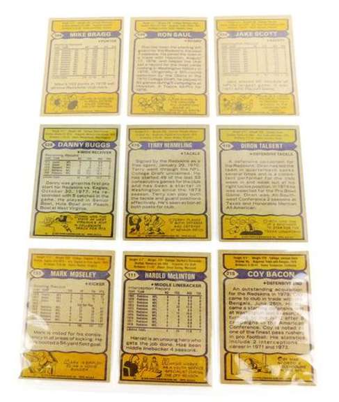 9 Washington Redskins 1979 Football Cards