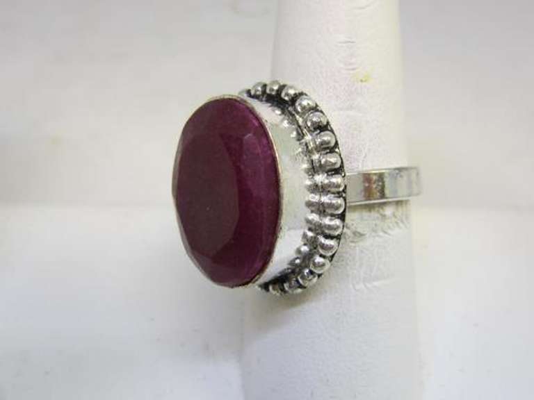 Silver tone Gemstone Ring
