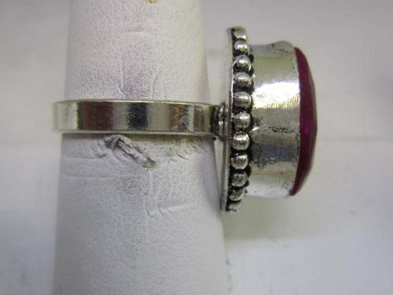 Silver tone Gemstone Ring