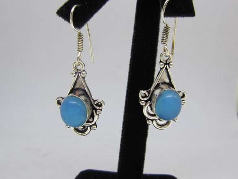silver tone color stone earrings
