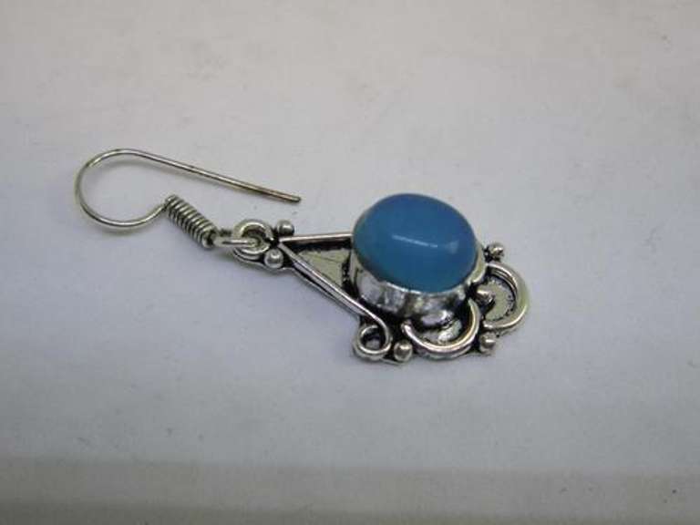 silver tone color stone earrings