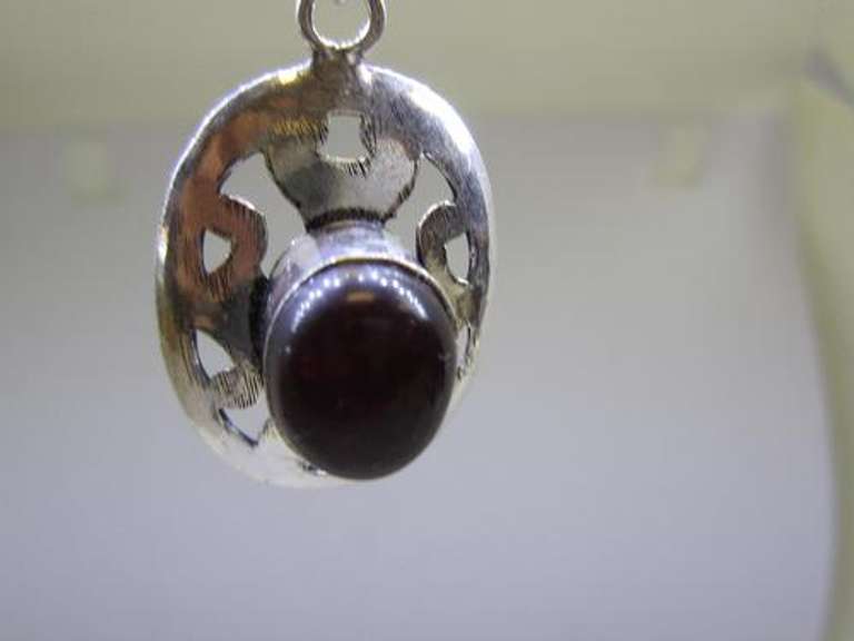 silver tone color stone earrings