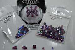Lot of 183 Ct Amethyst Swarovski Crystal Beads