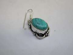 Silver Tone Coloe Stone Dangle Earrings