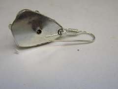 Silver Tone Coloe Stone Dangle Earrings