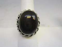 silver tone color stone ring