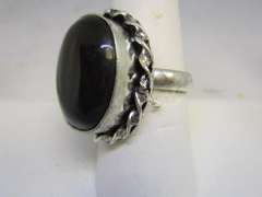 silver tone color stone ring