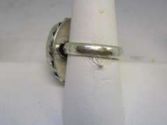 silver tone color stone ring