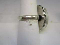 silver tone color stone ring