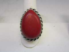 silver tone color stone ring