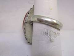 silver tone color stone ring
