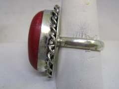 silver tone color stone ring