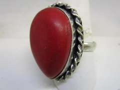 silver tone color stone ring