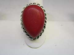 silver tone color stone ring