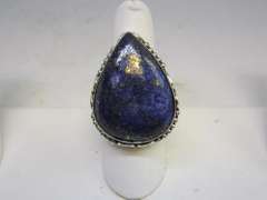 silver tone color stone ring