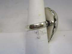 silver tone color stone ring