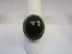 silver tone color stone ring