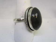 silver tone color stone ring