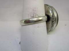 silver tone color stone ring