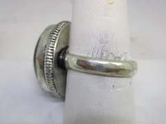 silver tone color stone ring