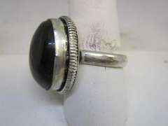 silver tone color stone ring