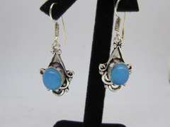 silver tone color stone earrings