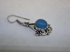 silver tone color stone earrings