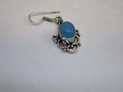 silver tone color stone earrings