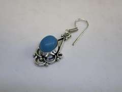 silver tone color stone earrings