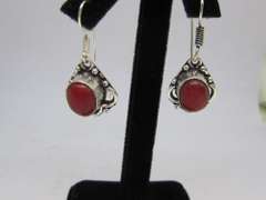 silver tone color stone earrings