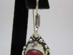 silver tone color stone earrings