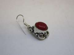 silver tone color stone earrings