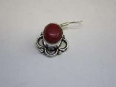 silver tone color stone earrings