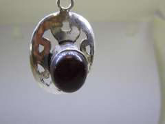 silver tone color stone earrings