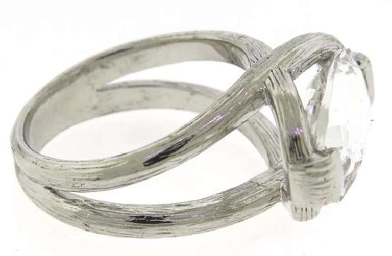 Crystal Sterling Silver Ring