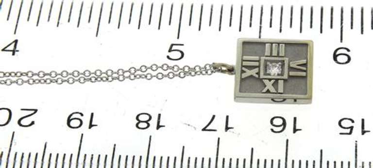 Tiffany & Co 18K Atlas Pendant Necklaced with Diamond