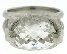 Crystal Sterling Silver Ring