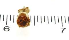 Simple Citrine Yellow Gold Stud Earrings